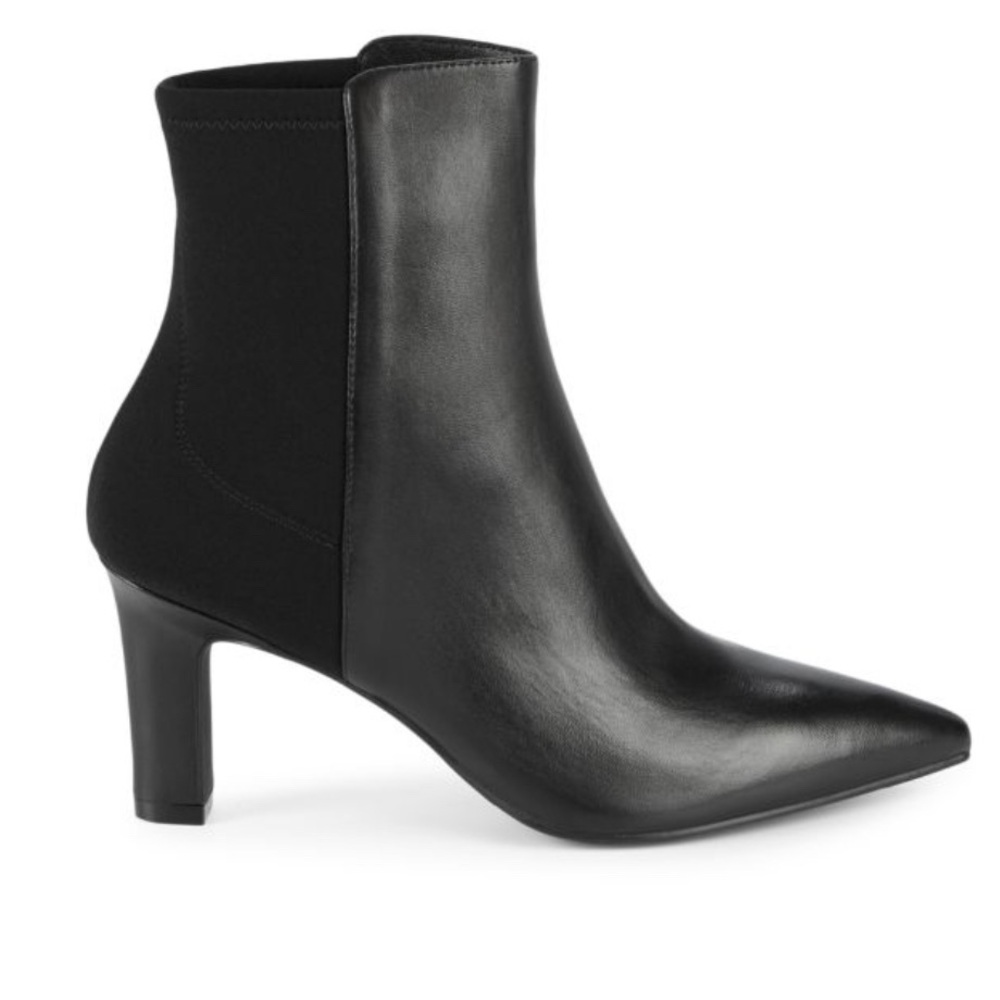 Stuart Weitzman Lauri Point-Toe Booties In Black … - image 1